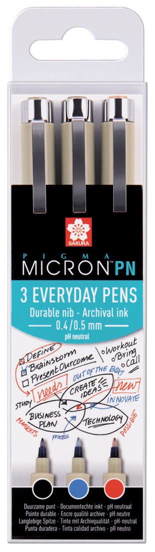 SAKURA Fineliner Pigma Micron PN, 3er Office-Set von Sakura