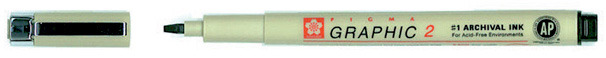 SAKURA Grafikstift PIGMA GRAPHIC 2, schwarz von Sakura