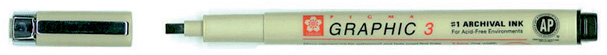 SAKURA Grafikstift PIGMA GRAPHIC 3, schwarz von Sakura