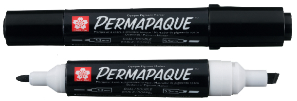 SAKURA Permanent-Marker Permapaque, 2 Spitzen, gelb von Sakura