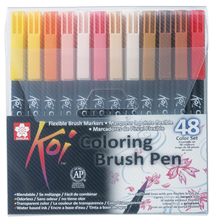 SAKURA Pinselstift Koi Coloring Brush, 48er Etui von Sakura
