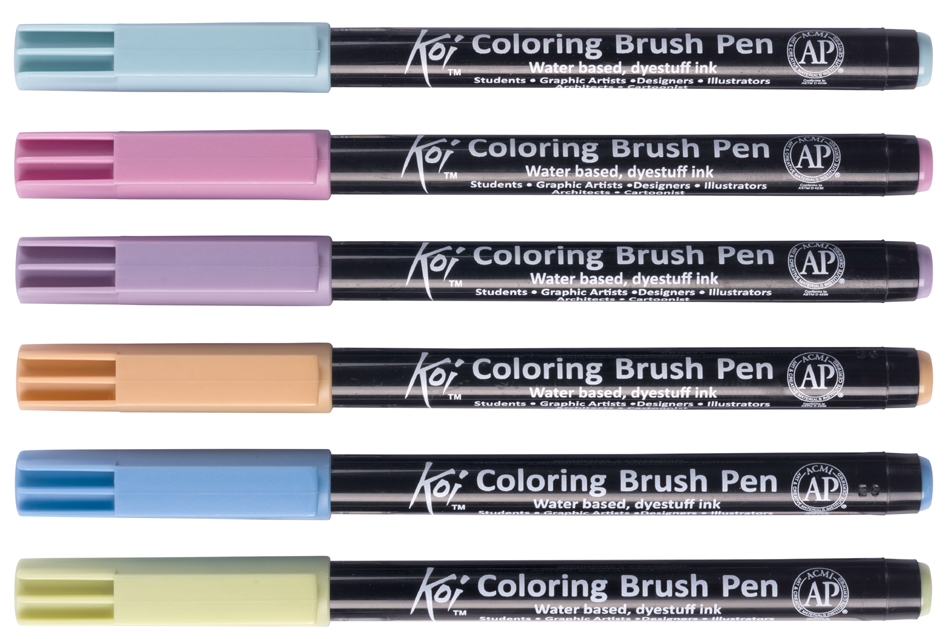 SAKURA Pinselstift Koi Colouring Brush Pen , Earth, , 6er Set von Sakura