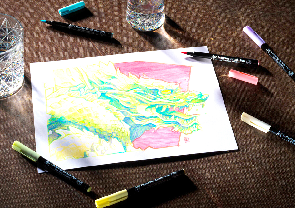SAKURA Pinselstift Koi Colouring Brush Pen , Pastel, , 6er Set von Sakura