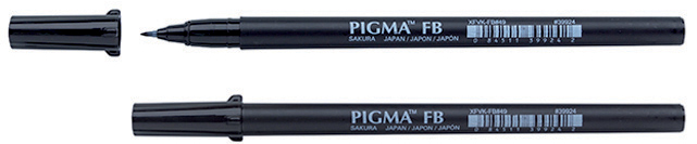 SAKURA Pinselstift PIGMA BRUSH, 3er Etui, schwarz von Sakura