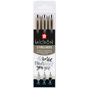 Sakura Pigma Micron Fineliner-Set farbsortiert 0,45 mm, 3 St. von Sakura