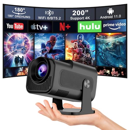 Salange HY320 Mini Beamer,4k Unterstützt Heimkino Projektor,Android 11.0 Video Projector,Unterstützt 1080P WiFi6 BT 5.2,Tragbarer Beamer Handy Outdoor,Auto Trapezkorrektur Salange HY320 Mini Beamer,4k Unterstützt Heimkino Projektor,Android 11.0 Video Projector,Unterstützt 1080P WiFi6 BT 5.2,Tragbarer Beamer Handy Outdoor,Auto Trapezkorrektur von Salange