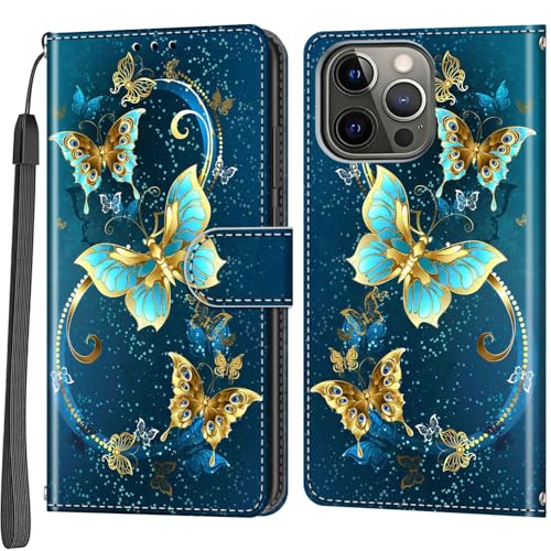 Salanheo Handyhülle für iPhone 13 Pro Hülle, Magnetische Stoßfeste Schutzhülle mit Standfunktion Kartenfächern Hülle Kompatibel iPhone 13 Pro von Salanheo