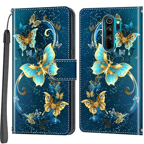 Salanheo Handyhülle für Xiaomi Redmi Note 8 Pro Hülle, Kartenfächern Standfunktion Magnetische Stoßfeste Schutzhülle Hülle Kompatibel Xiaomi Redmi Note 8 Pro von Salanheo
