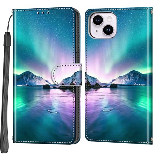 Salanheo Handyhülle für iPhone 14 Plus Hülle, für iPhone 14 Plus Hülle, Stoßfeste Schutzhülle mit Standfunktio Kartenfächern Klapphülle Hülle Kompatibel iPhone 14 Plus von Salanheo