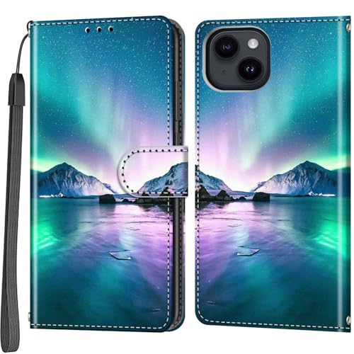 Salanheo Handyhülle für iPhone 15 Hülle Handyhülle mit [Kartenfach] [Standfunktion] Schutzhülle Klapphülle Handytasche Lederhülle Kompatibel für iPhone 15 von Salanheo