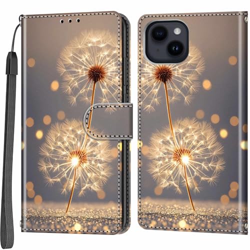 Salanheo Handyhülle für iPhone 15 Plus, Leder Schutzhülle Klapphülle mit [Kartenfach] [Standfunktion] Hülle Kompatibel iPhone 15 Plus von Salanheo