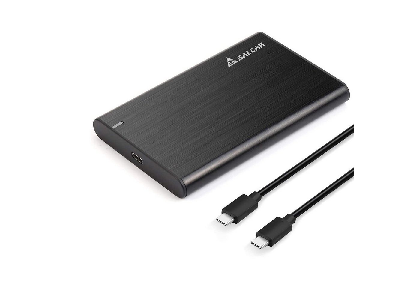 Salcar Festplatten-Gehäuse 2,5 Zoll Externes Gehäuse UASP mit USB C Kabel von Salcar