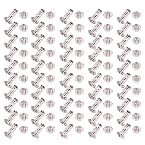 50 Paar 0,24 X 0,63 X 0,43 Zoll M5 Edelstahl-Nietmuttern, Flacher Rundkopf-Nietbolzensatz für Lederhandwerksalben und Sammelalben 50 Paar 0,24 X 0,63 X 0,43 Zoll M5 Edelstahl-Nietmuttern, Flacher Rundkopf-Nietbolzensatz für Lederhandwerksalben und Sammelalben von Saluaqui