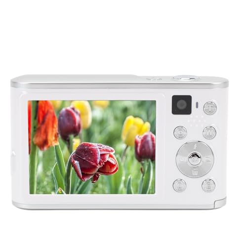 Digitalkamera, Digitalkamera-Vlogging-Kamera mit 16-fachem Digitalzoom, 2,8-Zoll-IPS-Bildschirm 48 MP für Teenager-Anfänger (White) von Saluaqui