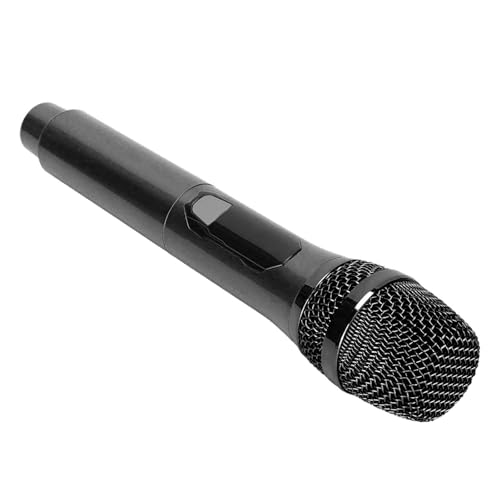 [Effiziente Abholung] Home Wireless Handheld -Mikrofon mit LED -Bildschirm | 80Hz-15 kHz Reichweite für die Konferenz Im Freien und für die Heimat | Karaoke kompatibler Drahtloses Mikrofon (Black) von Saluaqui