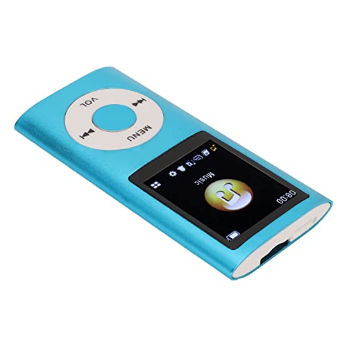 Multifunktional Tragbarer MP3 -Player mit 1,8 -Zoll LCD Bildschirm, Verlustfreier Klangqualität, Unterstützt Bis zu 64 GB Speicher, Lange Akkulaufzeit, Aluminiumlegierkörper (Blue) von Saluaqui