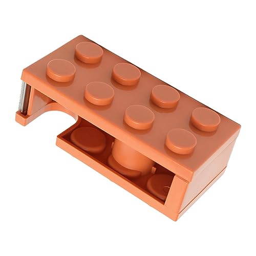Niedlicher Mini -Baustein -Klebebandspender für Einfache Schneiden - Lustige Schreibtischbandhalter für Schule und Büro, Kompaktes Gelbes PP -Material Design (YELLOW) (WHITE) (ORANGE) von Saluaqui