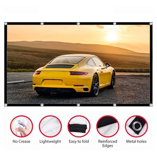 Portable 16: 9 HD -Projektionsbildschirm Faltbarer Polyester Bildschirm für Home Office - 60 Zoll Videozubehör (120 Zoll) von Saluaqui