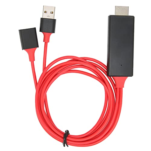 Saluaqui HDTV -Kabeladapter 1080p | HD Multimedia Interface Kabeladapter für TV, Display, Projektor | Noir Digital AV Connector | -Kompatibilität (Rot) von Saluaqui