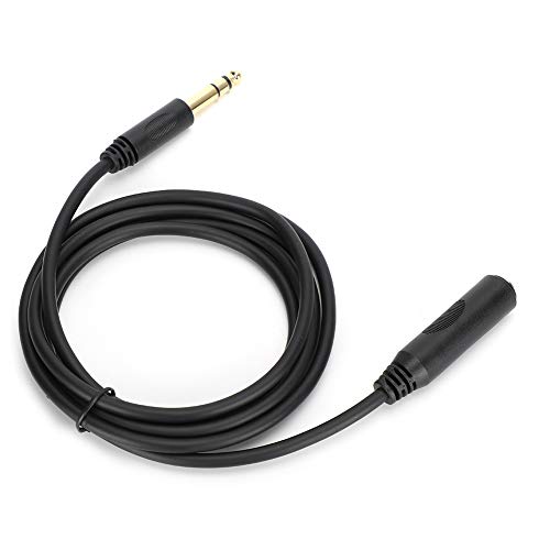 Saluaqui Reine Kupferleiter -Verlängerungskabel 6,35 Mm Stereo Männlich Bis Weiblich, Abgeschirmt mit Goldenem Stecker, 1,8 M für Soundkarte & E-Gitarre (4,5 m / 14,8 Fuß) von Saluaqui