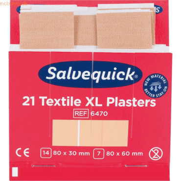 Salvequick Pflaster-Abschnitte Salvequick elastisch Refill 6770 VE=21 von Salvequick