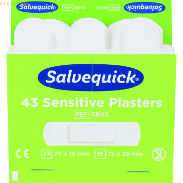 Salvequick Pflaster-Strips Salvequick Vlies Refill 6943 VE=43 Stück von Salvequick