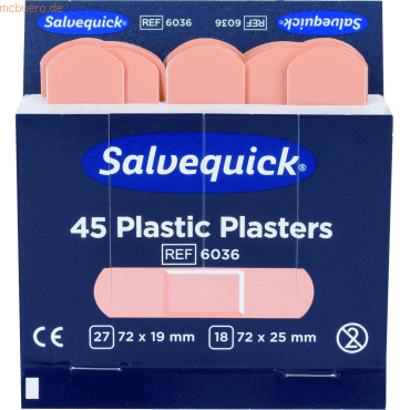 Salvequick Pflaster-Strips Salvequick wasserfest Refill 6036 VE=45 Stü von Salvequick