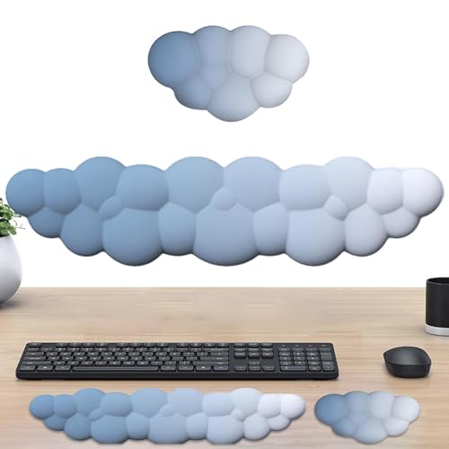 Salyeeluly Cloud-Handgelenkauflage für Tastatur,Cloud-Tastatur-Handgelenkauflage - 2 Stück Schreibtisch-Wolken-Handgelenkpolster - Schreibtisch-Wolken-Handgelenkpolster, niedliche Tastaturauflage, von Salyeeluly