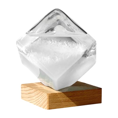 Storm Glass Wetterstation | Sturmglas Wettervorhersage | Sturmglas Zur Wettervorhersage | Wetterstation Glaskugel | Wetterglas Würfel | Kreative Wetterstation Wetter Prognose Mit Hölzern Sockel Storm Glass Wetterstation | Sturmglas Wettervorhersage | Sturmglas Zur Wettervorhersage | Wetterstation Glaskugel | Wetterglas Würfel | Kreative Wetterstation Wetter Prognose Mit Hölzern Sockel von Salyeeluly