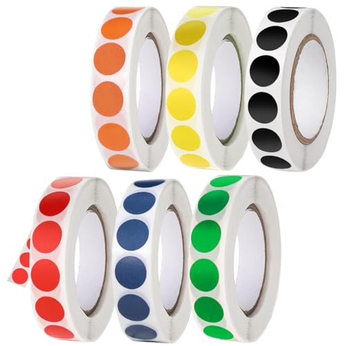SamHeng 6000 Stück Bunte Klebepunkte 13mm Runde Punktaufkleber Klebeetiketten 6 Farben Selbstklebende Farbkodierung Etiketten Markierungspunkte für Inventar Organisation Klassifizierung Büro SamHeng 6000 Stück Bunte Klebepunkte 13mm Runde Punktaufkleber Klebeetiketten 6 Farben Selbstklebende Farbkodierung Etiketten Markierungspunkte für Inventar Organisation Klassifizierung Büro von SamHeng