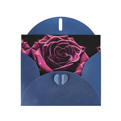 Blaue elegante Grußkarte mit Gothic-Rosendruck mit Umschlägen, perfekt für Geburtstag, Hochzeit, Valentinstag und mehr von SamLng