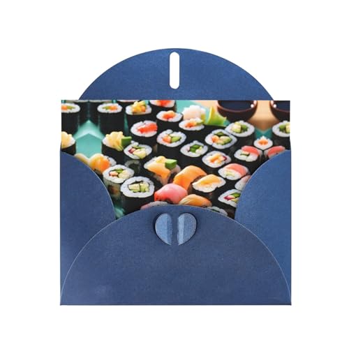 Blaue elegante Sushi-Druck-Grußkarte mit Umschlägen, perfekt für Geburtstag, Hochzeit, Valentinstag und mehr von SamLng