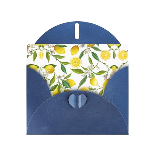 Blaue elegante frische tropische Zitronen Druck Grußkarte mit Umschlägen - perfekt für Geburtstag, Hochzeit, Valentinstag und mehr von SamLng