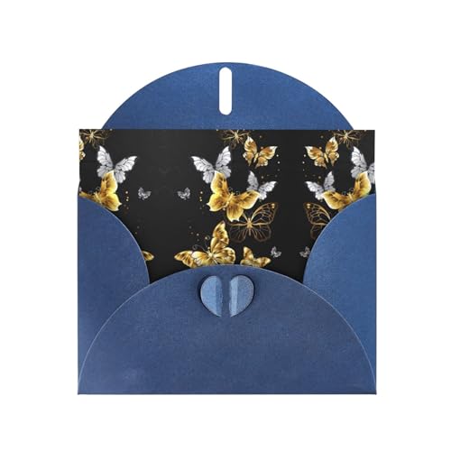 Blaue elegante goldene weiße Schmetterlinge schwarzer Druck Grußkarte mit Umschlägen - perfekt für Geburtstag, Hochzeit, Valentinstag und mehr Blaue elegante goldene weiße Schmetterlinge schwarzer Druck Grußkarte mit Umschlägen - perfekt für Geburtstag, Hochzeit, Valentinstag und mehr von SamLng