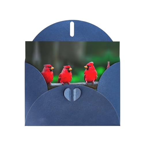 Blaue elegante rote süße Vögel Druck Grußkarte mit Umschlägen - perfekt für Geburtstag, Hochzeit, Valentinstag und mehr von SamLng