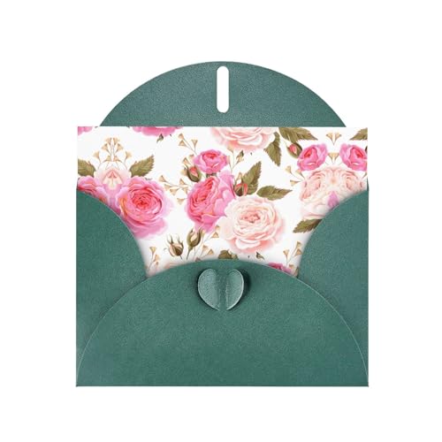 Dunkelgrüne, elegante Grußkarte mit Blumenmuster, Rose, rosa Druck, mit Umschlägen, perfekt für Geburtstag, Hochzeit, Valentinstag und mehr Dunkelgrüne, elegante Grußkarte mit Blumenmuster, Rose, rosa Druck, mit Umschlägen, perfekt für Geburtstag, Hochzeit, Valentinstag und mehr von SamLng