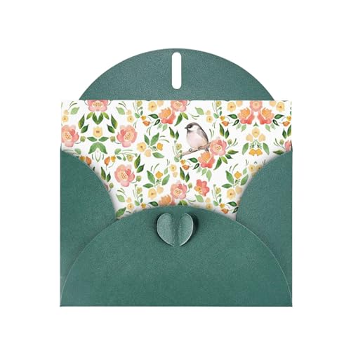 Dunkelgrüne elegante Blumen- und Vogeldruck-Grußkarte mit Umschlägen - perfekt für Geburtstag, Hochzeit, Valentinstag und mehr Dunkelgrüne elegante Blumen- und Vogeldruck-Grußkarte mit Umschlägen - perfekt für Geburtstag, Hochzeit, Valentinstag und mehr von SamLng