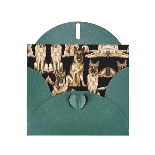 Dunkelgrüne elegante Deutsche Schäferhund-Druck-Grußkarte mit Umschlägen - perfekt für Geburtstag, Hochzeit, Valentinstag und mehr Dunkelgrüne elegante Deutsche Schäferhund-Druck-Grußkarte mit Umschlägen - perfekt für Geburtstag, Hochzeit, Valentinstag und mehr von SamLng