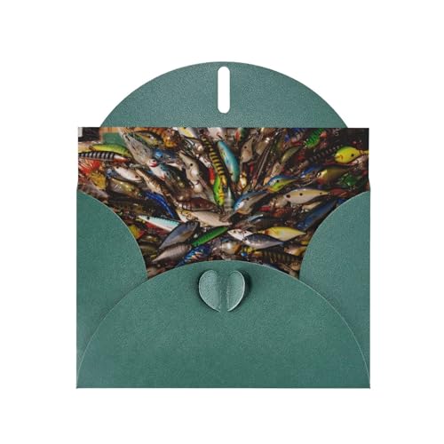 Dunkelgrüne elegante Grußkarte mit Fischköderdruck mit Umschlägen - perfekt für Geburtstag, Hochzeit, Valentinstag und mehr Dunkelgrüne elegante Grußkarte mit Fischköderdruck mit Umschlägen - perfekt für Geburtstag, Hochzeit, Valentinstag und mehr von SamLng