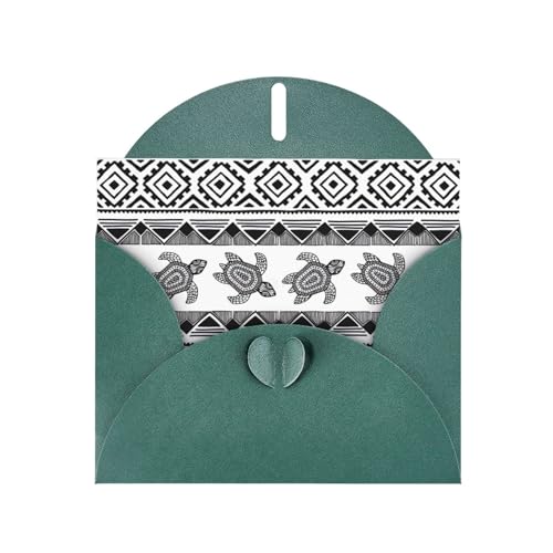 Dunkelgrüne elegante ethnische Schildkröte gestreifter Druck Grußkarte mit Umschlägen - perfekt für Geburtstag, Hochzeit, Valentinstag und mehr Dunkelgrüne elegante ethnische Schildkröte gestreifter Druck Grußkarte mit Umschlägen - perfekt für Geburtstag, Hochzeit, Valentinstag und mehr von SamLng
