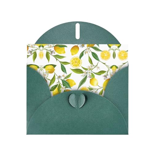 Dunkelgrüne elegante frische tropische Zitronen Druck Grußkarte mit Umschlägen - perfekt für Geburtstag, Hochzeit, Valentinstag und mehr von SamLng