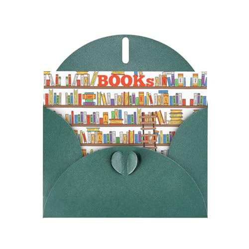 Dunkelgrüne elegante lustige Bücherregal-Kollektion und Leiter-Druck Grußkarte mit Umschlägen - perfekt für Geburtstag, Hochzeit, Valentinstag und mehr Dunkelgrüne elegante lustige Bücherregal-Kollektion und Leiter-Druck Grußkarte mit Umschlägen - perfekt für Geburtstag, Hochzeit, Valentinstag und mehr von SamLng