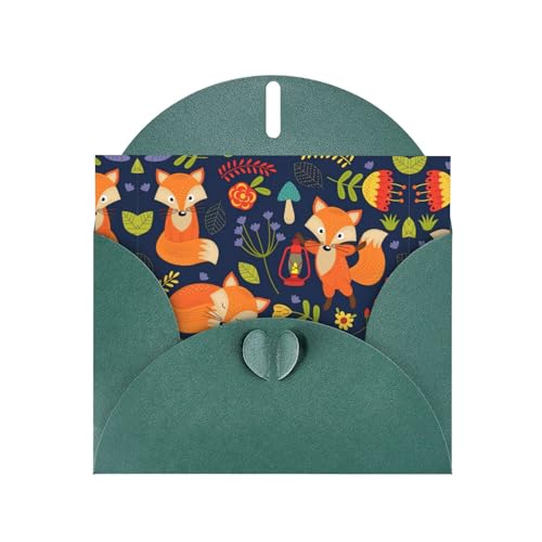 Dunkelgrüne elegante süße Tier-Fuchs-Blumendruck-Grußkarte mit Umschlägen - perfekt für Geburtstag, Hochzeit, Valentinstag und mehr Dunkelgrüne elegante süße Tier-Fuchs-Blumendruck-Grußkarte mit Umschlägen - perfekt für Geburtstag, Hochzeit, Valentinstag und mehr von SamLng
