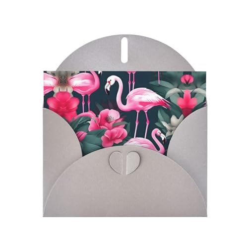 Graue, elegante Grußkarte mit Flamingo-Blumendruck, mit Umschlägen, perfekt für Geburtstag, Hochzeit, Valentinstag und mehr Graue, elegante Grußkarte mit Flamingo-Blumendruck, mit Umschlägen, perfekt für Geburtstag, Hochzeit, Valentinstag und mehr von SamLng