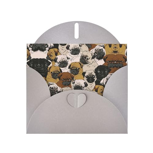 Graue, elegante Grußkarte mit Mops-Aufdruck und Umschlägen, perfekt für Geburtstag, Hochzeit, Valentinstag und mehr Graue, elegante Grußkarte mit Mops-Aufdruck und Umschlägen, perfekt für Geburtstag, Hochzeit, Valentinstag und mehr von SamLng
