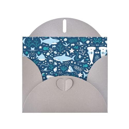 Graue, elegante Grußkarte mit blauem Fischdruck, mit Umschlägen, perfekt für Geburtstag, Hochzeit, Valentinstag und mehr Graue, elegante Grußkarte mit blauem Fischdruck, mit Umschlägen, perfekt für Geburtstag, Hochzeit, Valentinstag und mehr von SamLng