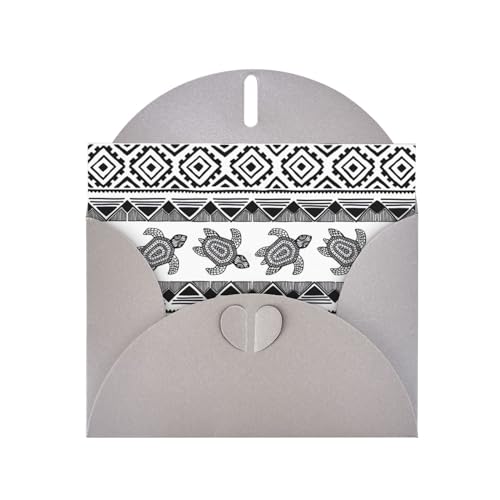 Graue, elegante Grußkarte mit ethnischen Schildkröten, gestreift, mit Umschlägen, perfekt für Geburtstag, Hochzeit, Valentinstag und mehr Graue, elegante Grußkarte mit ethnischen Schildkröten, gestreift, mit Umschlägen, perfekt für Geburtstag, Hochzeit, Valentinstag und mehr von SamLng