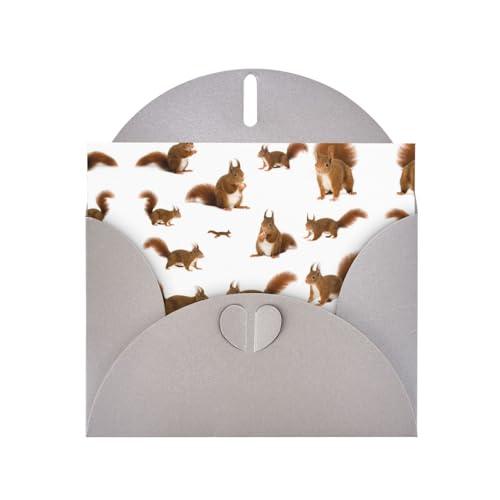Graue, elegante Grußkarte mit süßem Eichhörnchen-Druck, mit Umschlägen, perfekt für Geburtstag, Hochzeit, Valentinstag und mehr Graue, elegante Grußkarte mit süßem Eichhörnchen-Druck, mit Umschlägen, perfekt für Geburtstag, Hochzeit, Valentinstag und mehr von SamLng