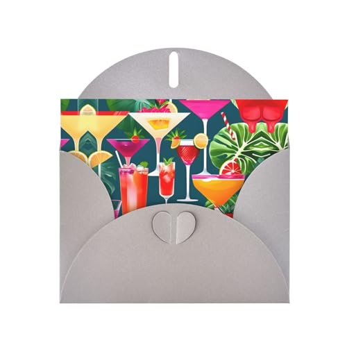 Graue, elegante Grußkarte mit tropischem Cocktaildruck, mit Umschlägen, perfekt für Geburtstag, Hochzeit, Valentinstag und mehr Graue, elegante Grußkarte mit tropischem Cocktaildruck, mit Umschlägen, perfekt für Geburtstag, Hochzeit, Valentinstag und mehr von SamLng