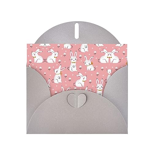Graue, elegante Grußkarte mit weißem Kaninchen-Druck, mit Umschlägen, perfekt für Geburtstag, Hochzeit, Valentinstag und mehr Graue, elegante Grußkarte mit weißem Kaninchen-Druck, mit Umschlägen, perfekt für Geburtstag, Hochzeit, Valentinstag und mehr von SamLng